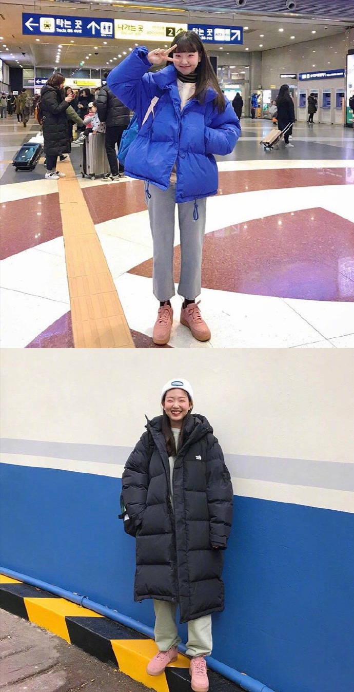 冬季穿搭高级感韩系棉服,韩国棉服