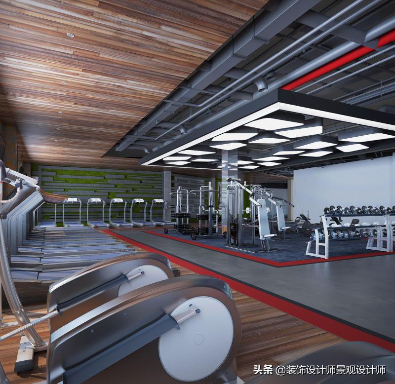 公司健身房设计效果图,书房健身房二合一设计效果图