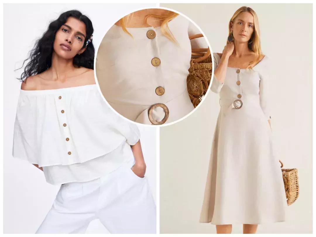 收腰显瘦纽扣,新款高腰多纽扣修身显瘦