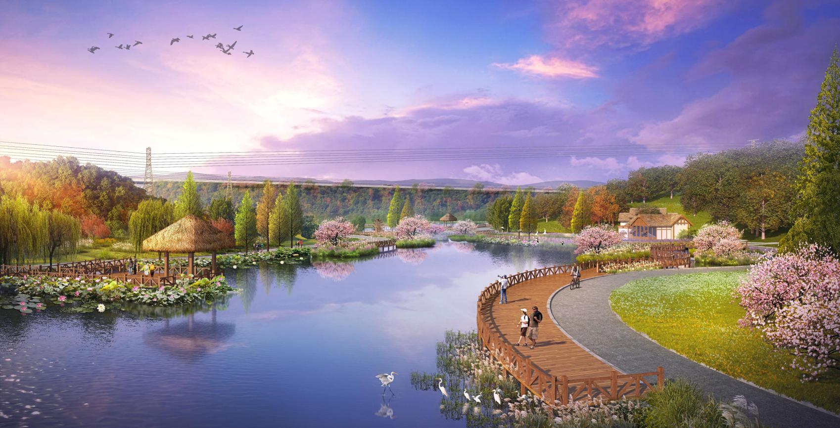 双福山水湖城,江津双福中央公园效果图