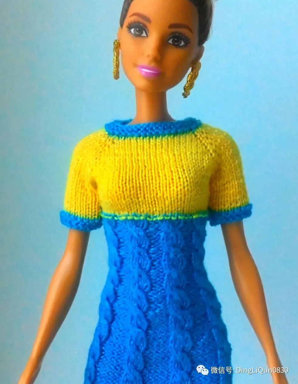 毛线编织芭比娃娃连衣裙图解,手工编织娃娃裙