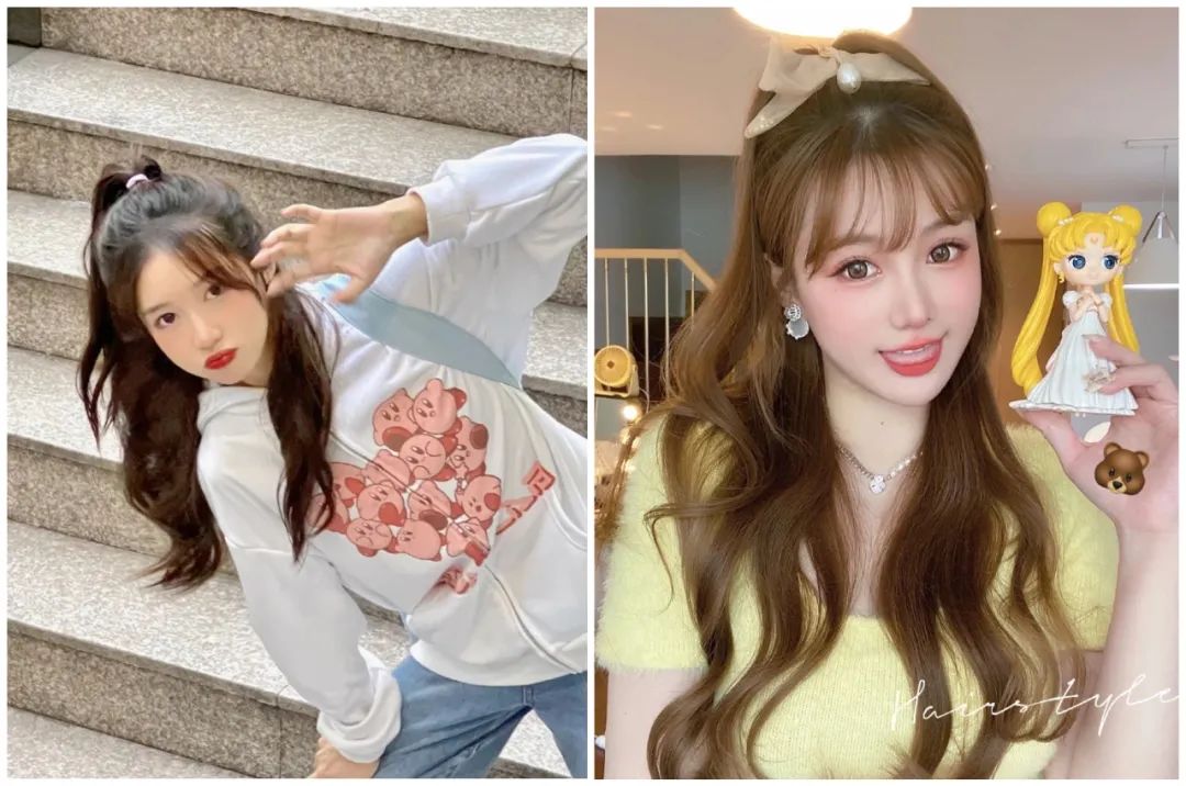 披发显脸小的发型,初中生可以扎的发型显脸小超可爱