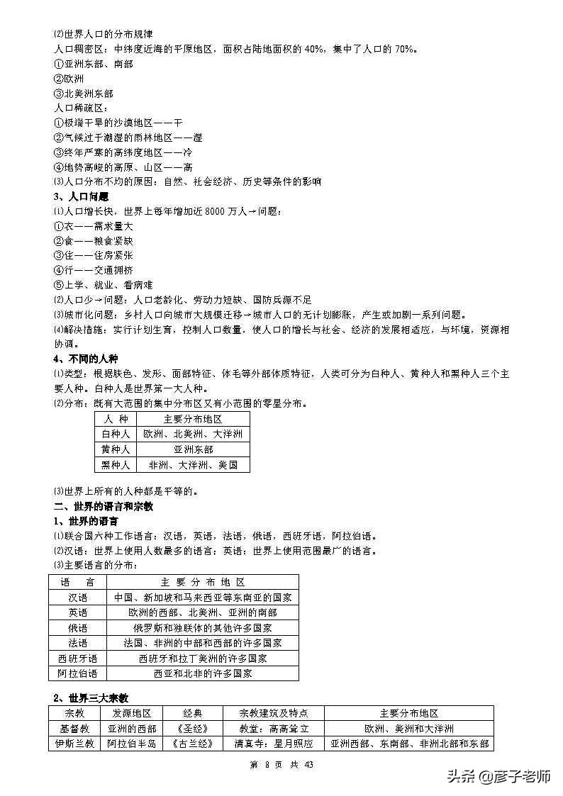 （超详超全）初中地理知识点归纳汇总，七八九年级同学通用