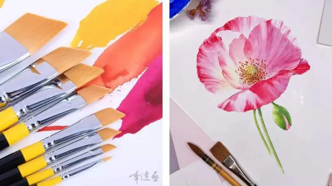水彩画怎么选笔,水彩画颜料初学者推荐