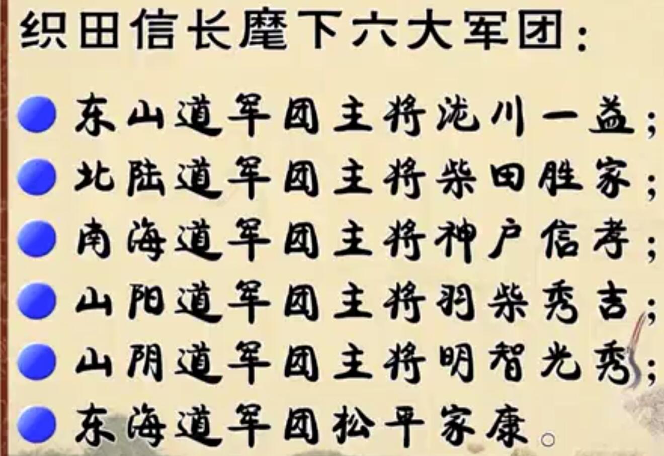 织田信长四大军团,织田信长时期的各大家族