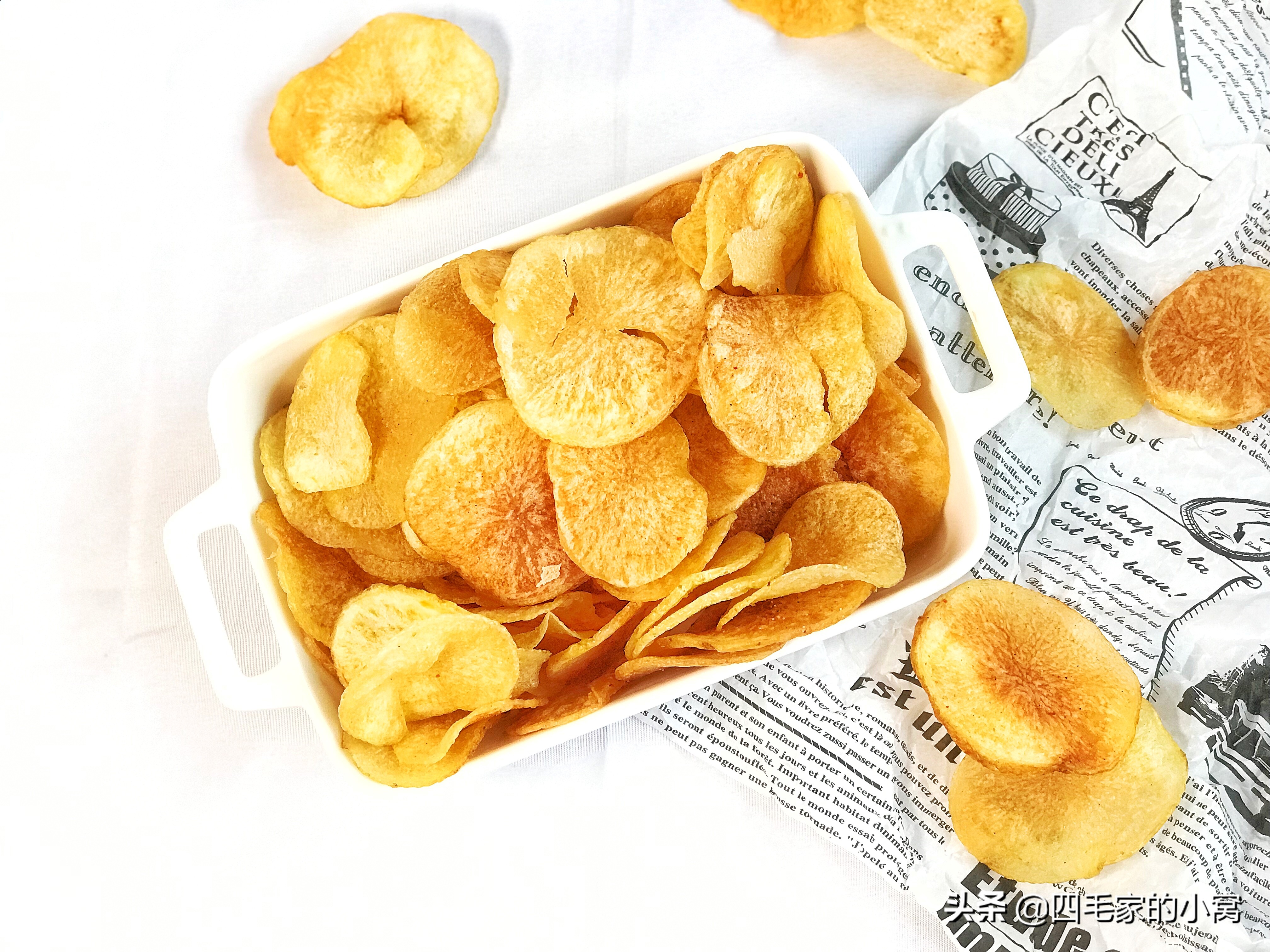 家庭版炸薯片嘎嘣脆视频,薯片怎么炸酥脆可口还好吃