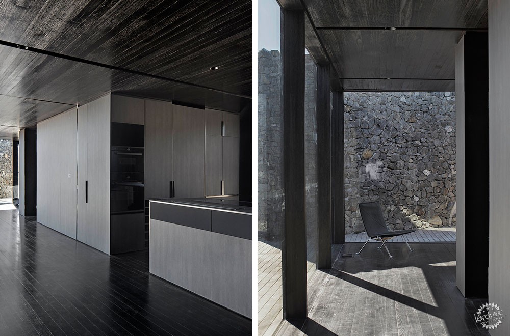 高高的石墙,带石墙的房子效果图