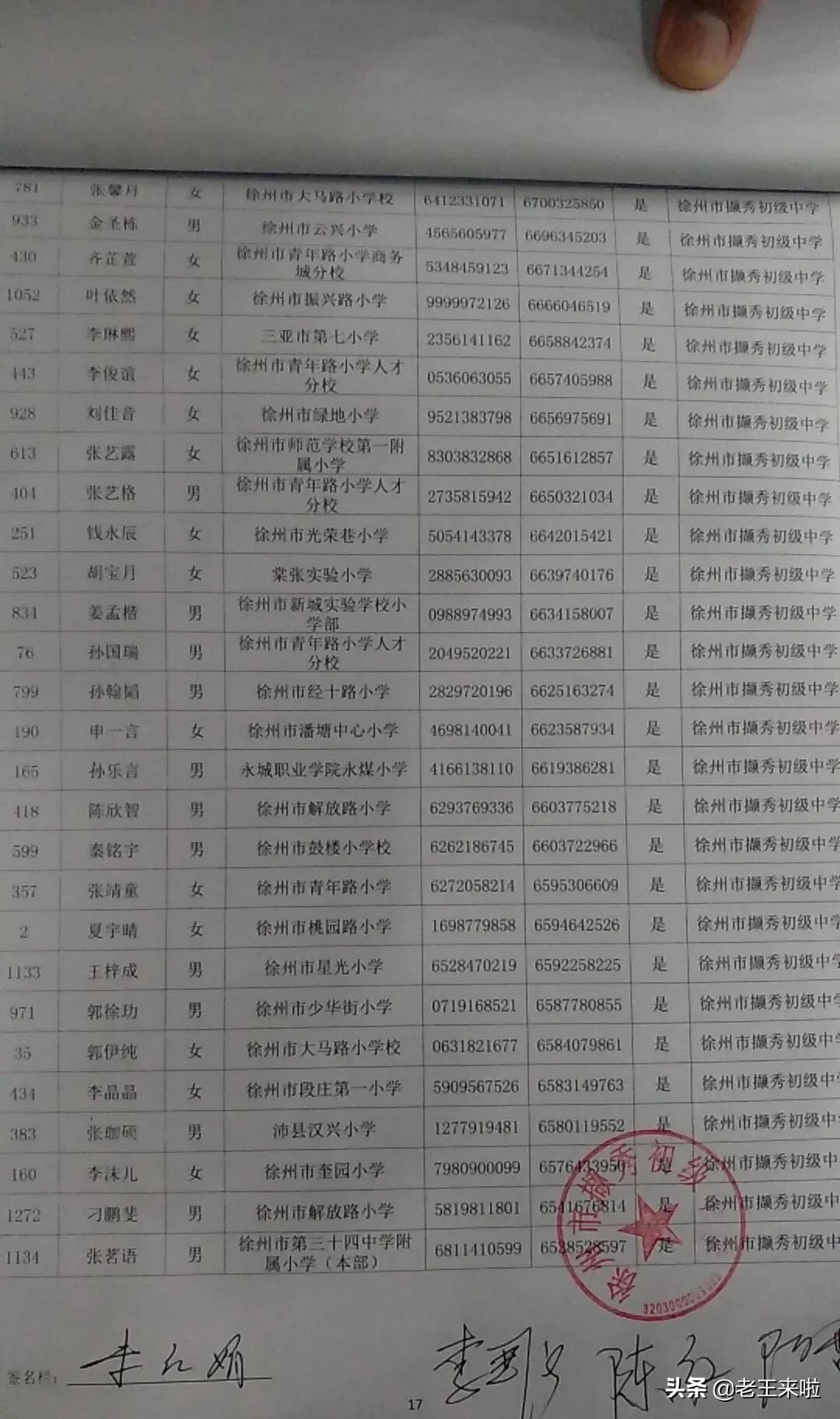 徐州撷秀初级中学2024年招生计划,撷秀初中录取名单