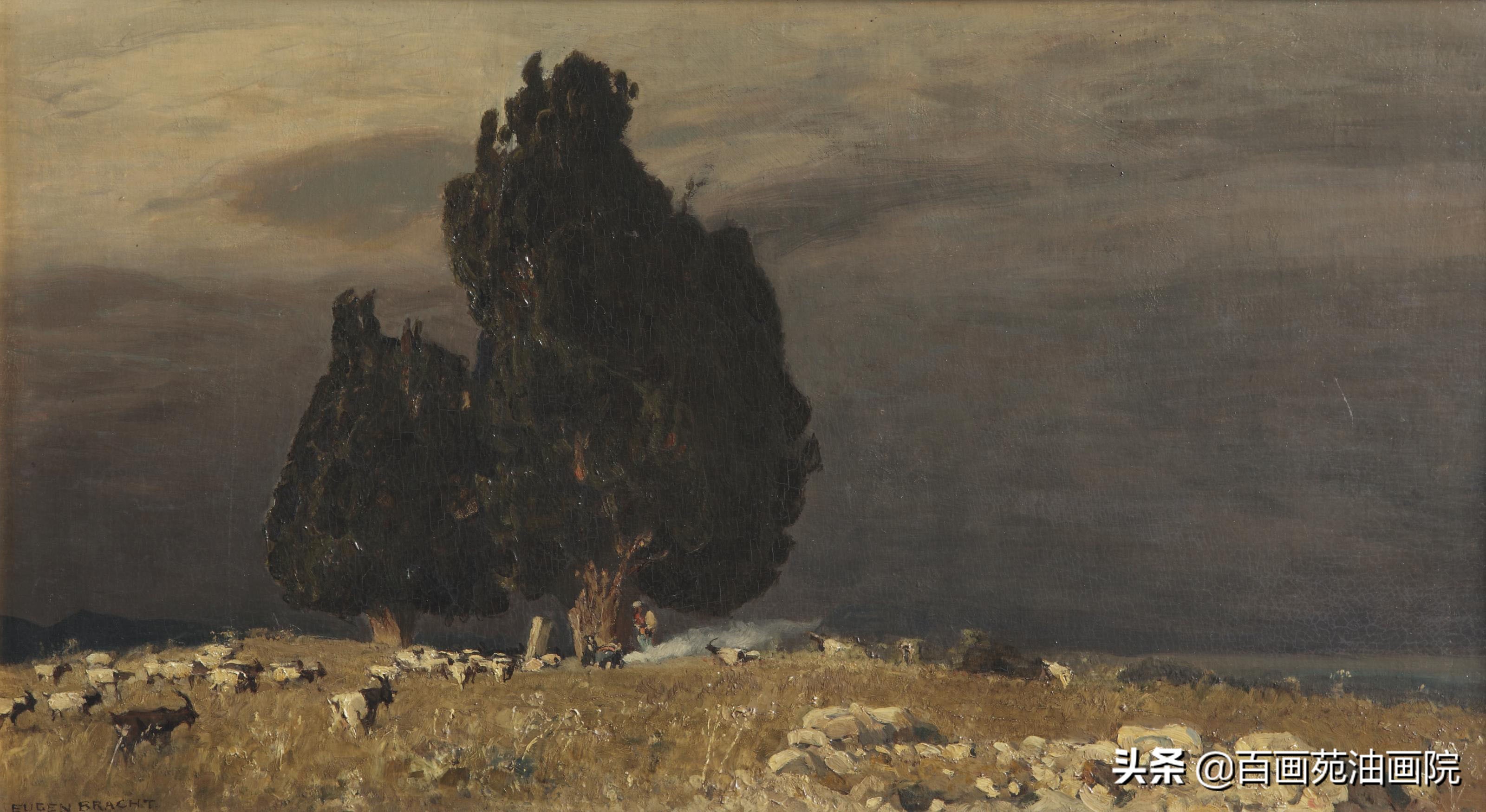 金字塔形构图油画,油画风景构图