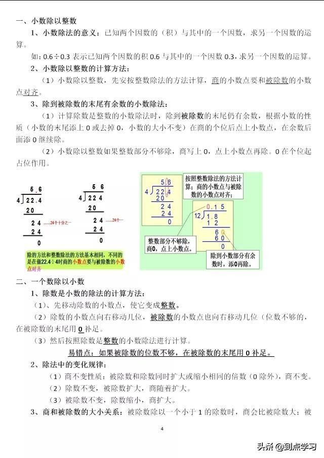 5年级上册数学第一单元归纳总结,5年级上册数学1-6单元知识点