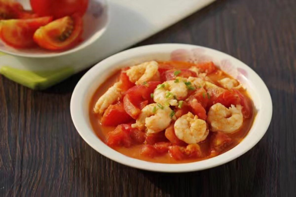 番茄时蔬虾仁,番茄酱虾仁搭配什么蔬菜