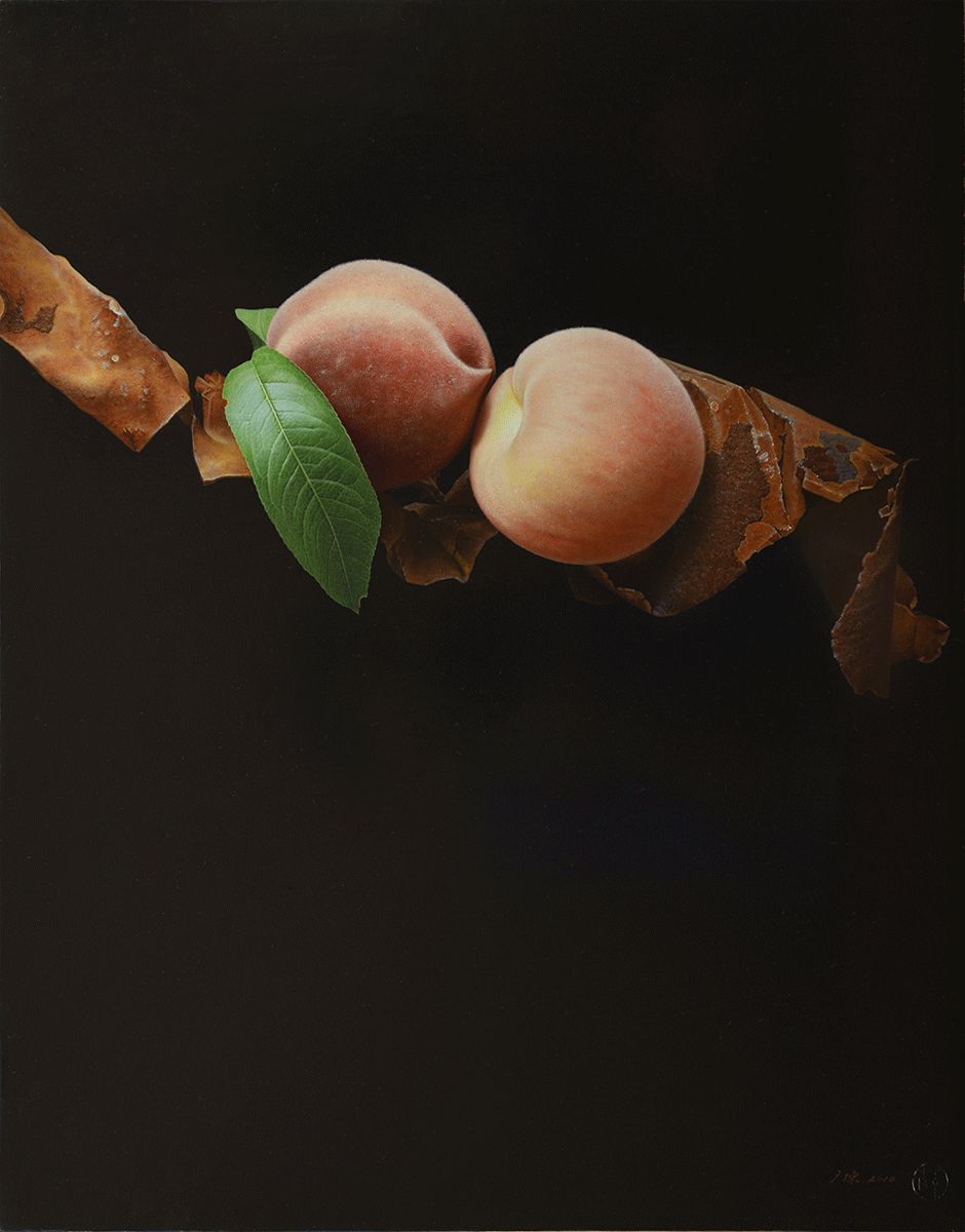 冷军画桃子图片大全,冷军画桃子放大5倍