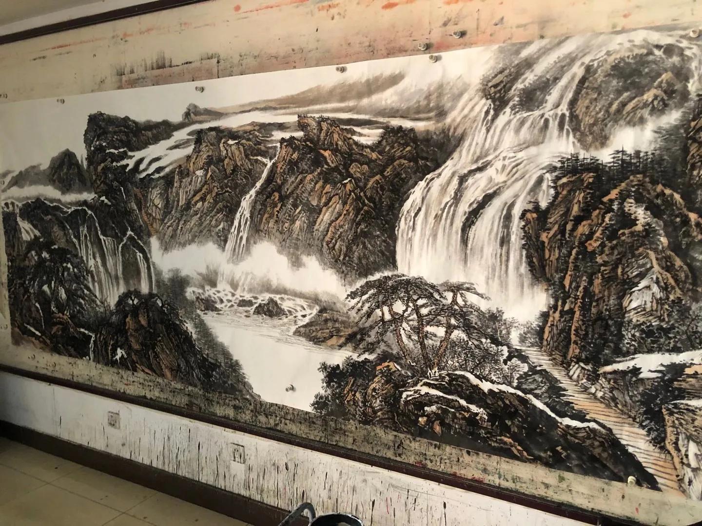 著名画家爱新觉罗·溥山《源远流长图》