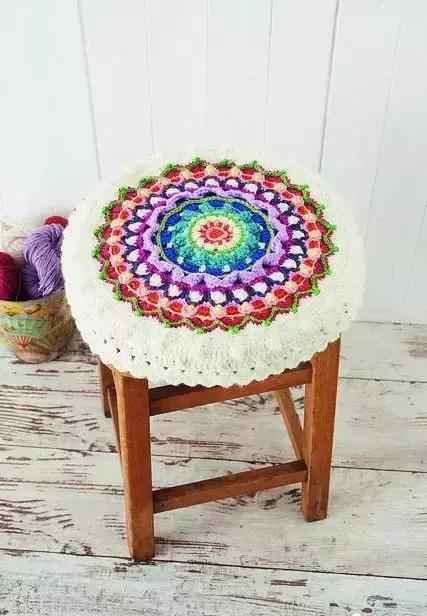 钩针汽车坐垫的编织教程,方形椅子坐垫钩针教程