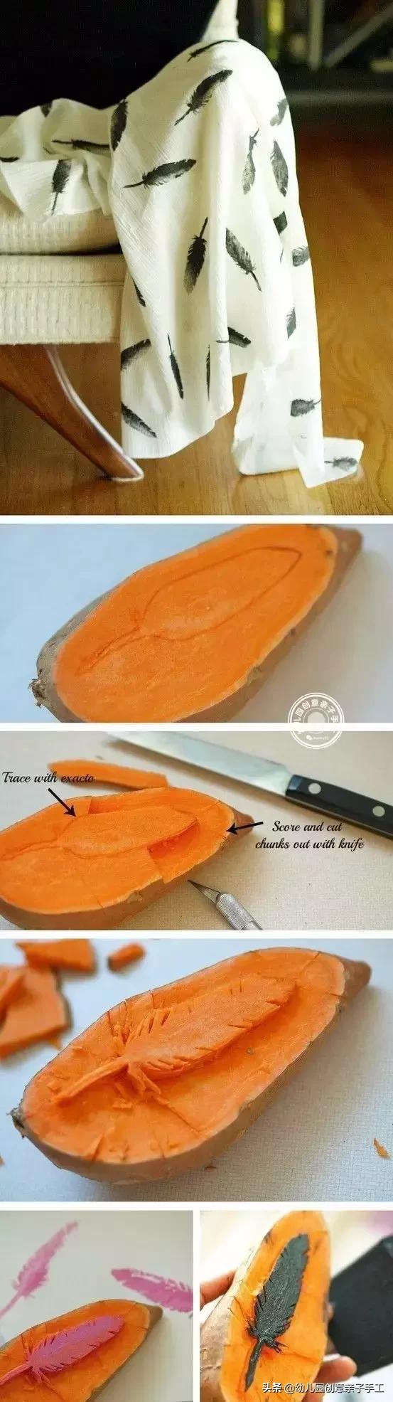 幼儿创意美术花瓣拓印,如何创作一幅优秀的蔬果拓印画