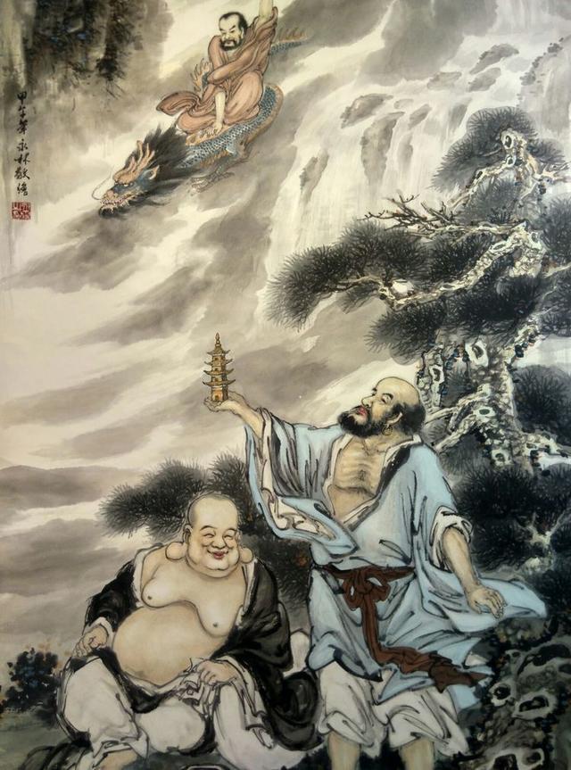 十八罗汉三十六座图,观音三尊十八罗汉