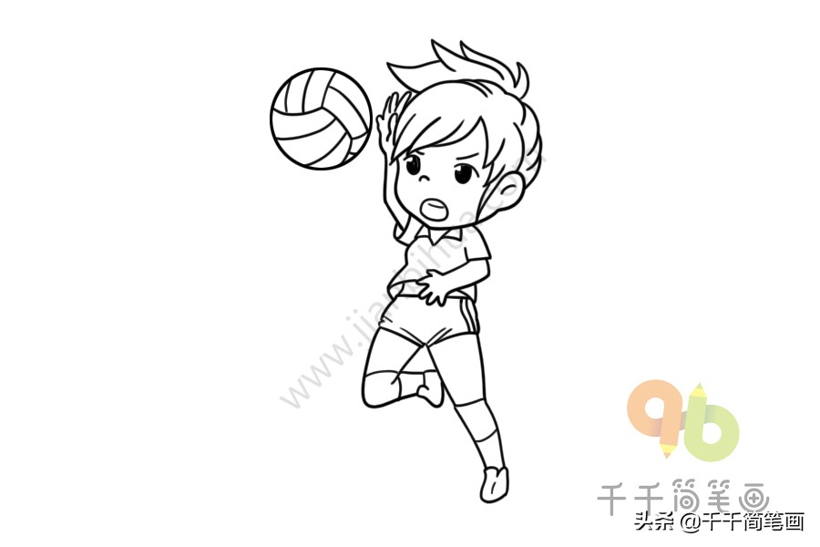 中国女排怎么画,中国女排教小孩打排球