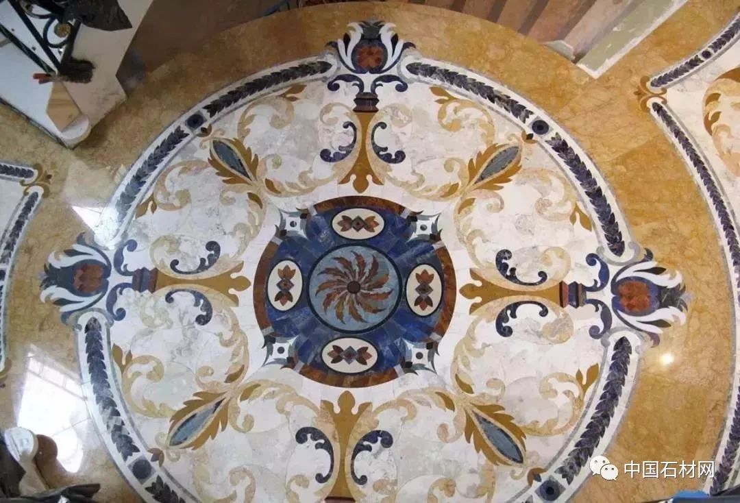 石材水刀加工方法,地面玄关石材水刀拼花效果图