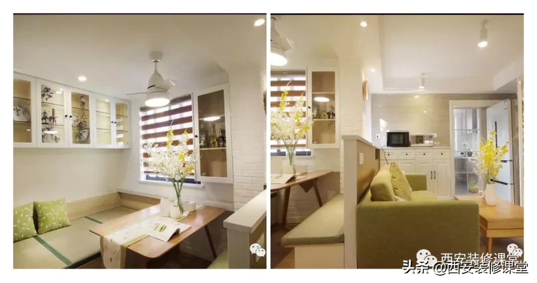 在客厅隔出一间卧室带阳台,客厅软隔断隔出一间卧室