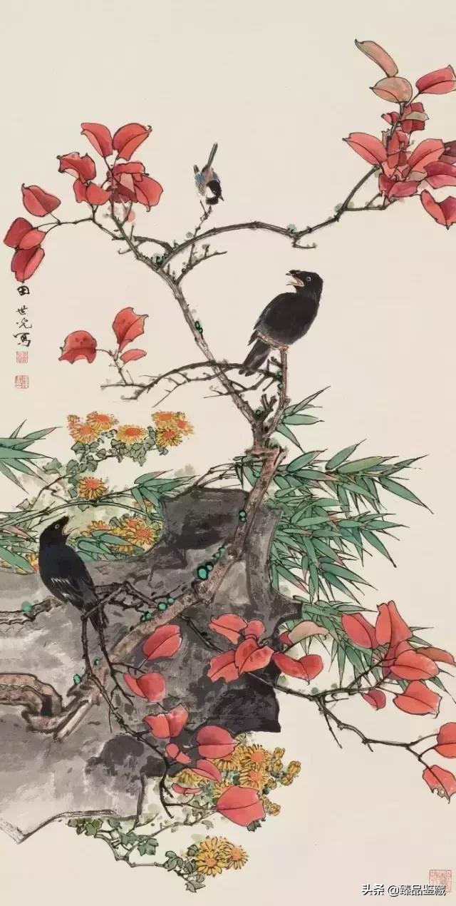 工笔大师田世光,工笔画大师田世光画孔雀好美