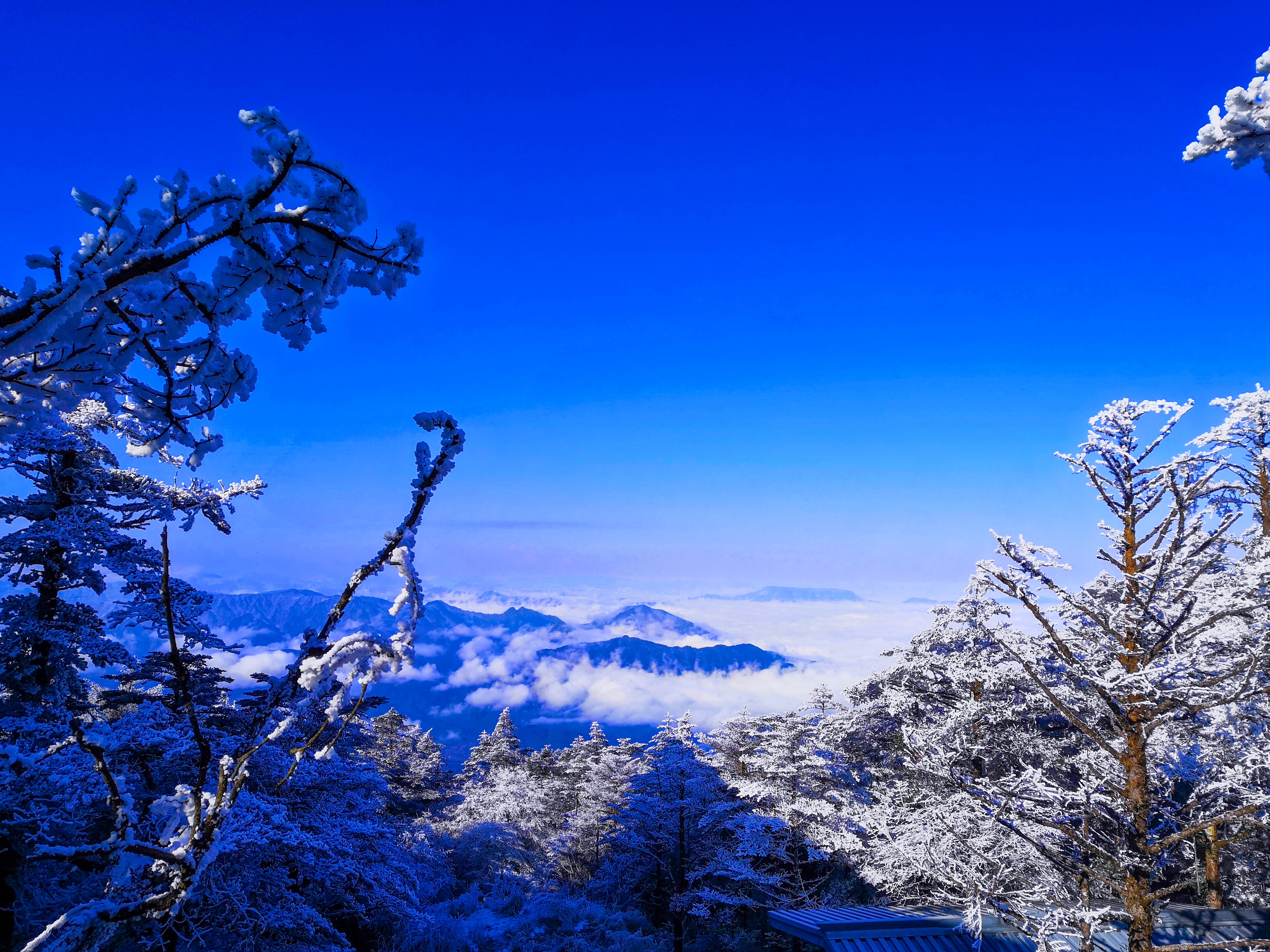 峨眉山冬雪仙境,峨眉山象城旅游