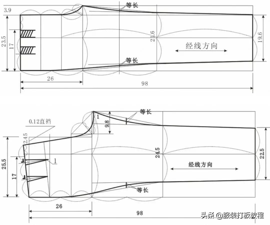 女西裤制版详细教程,服装cad男西裤制版图教程