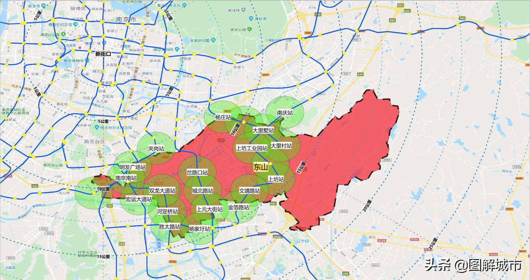 南京核心区板块图,南京东山板块图