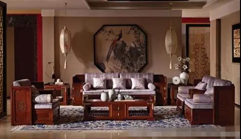 红木沙发适合什么客厅,一套红木沙发