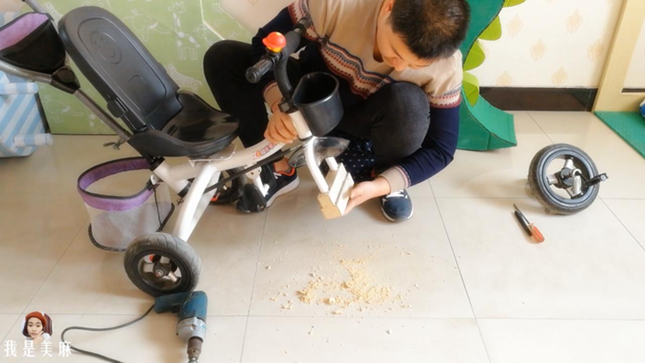 儿童三轮车改造,儿童三轮车改造网红小车