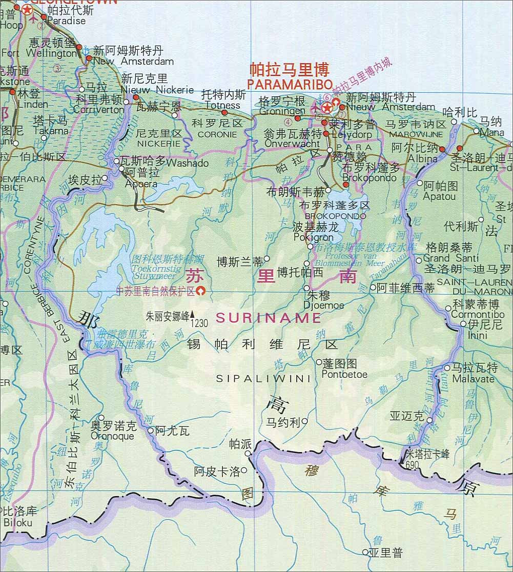 南美的圭亚那和苏里南,南美苏里南