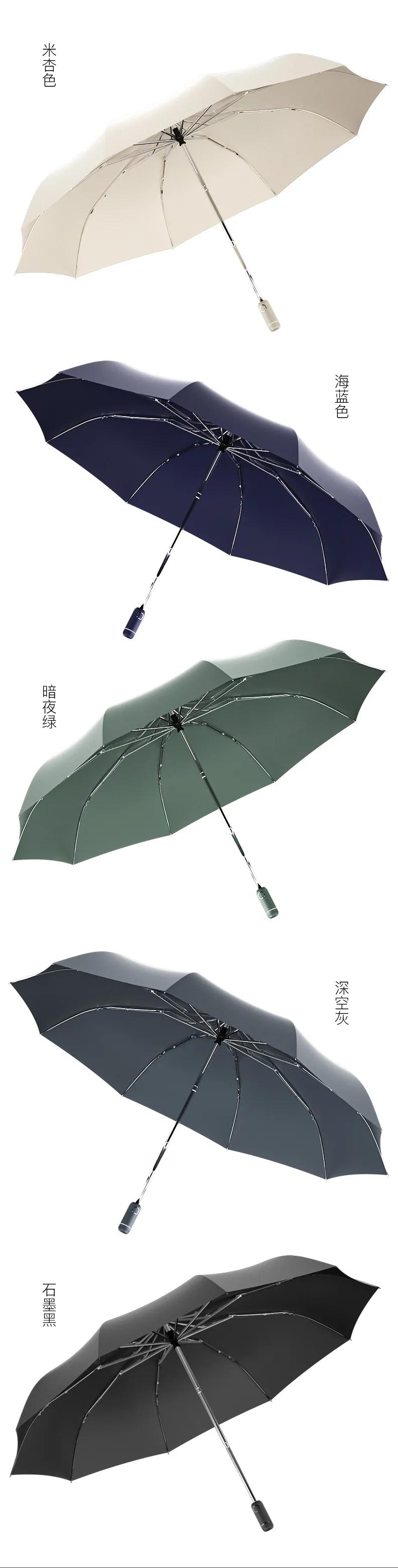 折叠反向伞带手电筒,伞自动折叠照明