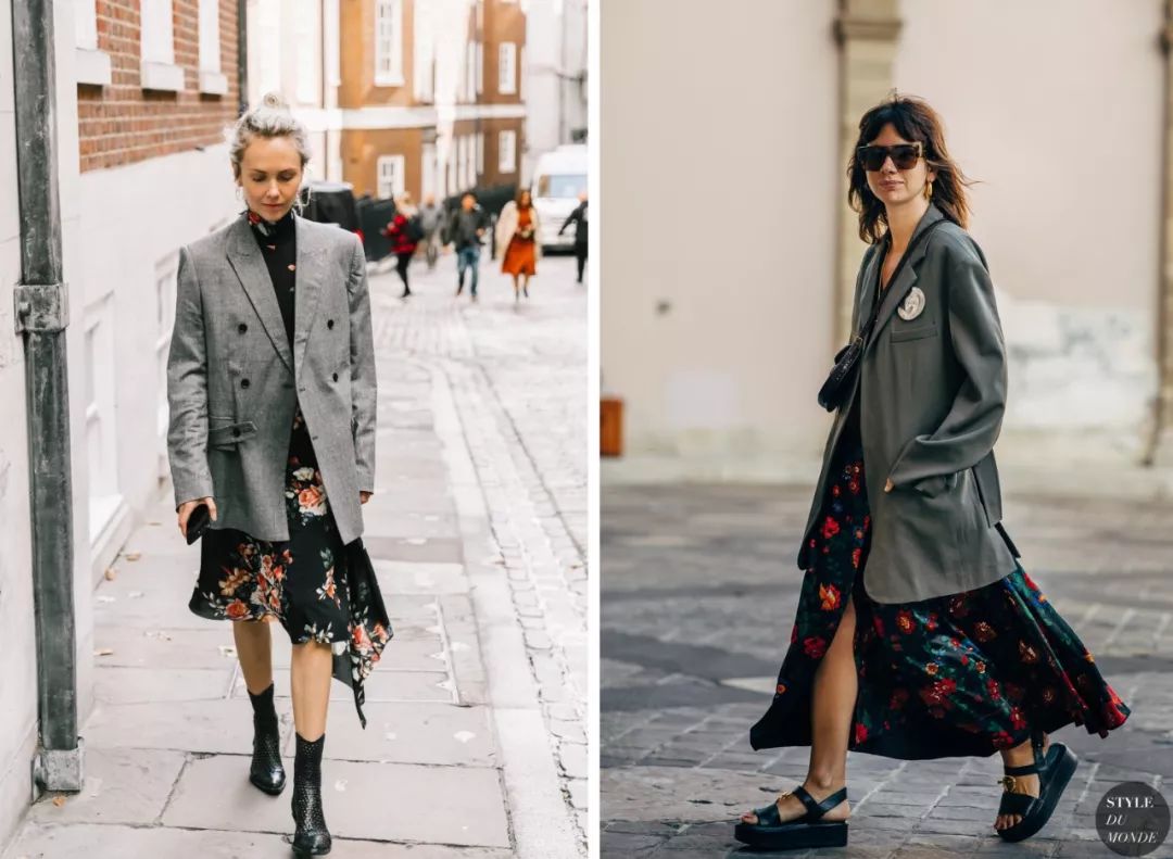 2018新款藏肉碎花显瘦雪纺连衣裙,森系复古碎花半身裙搭配外套