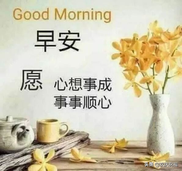 清晨的第一缕阳光早上好图片,清晨最美的祝福问候语图片大全