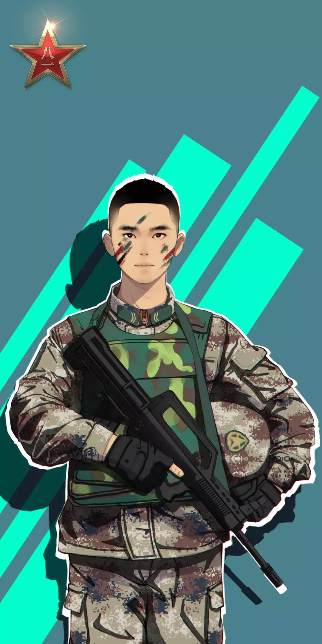 中国军人生日快乐,军人生日快乐动态图片