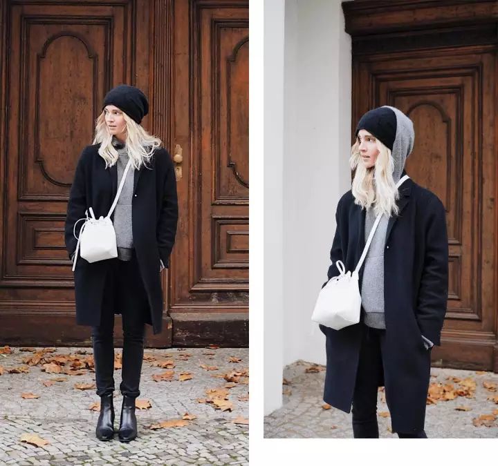 45套极简主义的黑白灰穿搭,黑白极简穿搭高级又有范儿