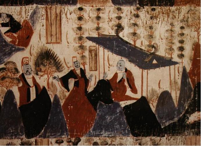 敦煌428窟介绍,敦煌329窟壁画飞天图