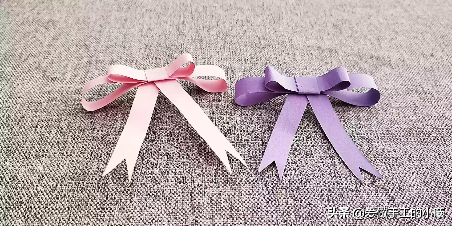 儿童折纸简单手工幼儿园蝴蝶结,蝴蝶结手工折纸超简单正方形纸