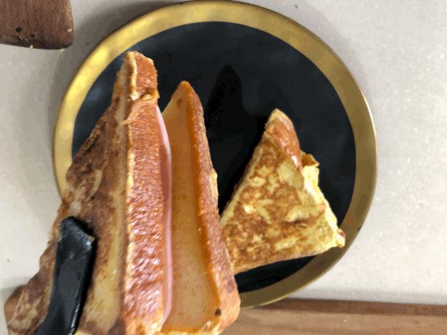 芝士火腿西多士做法空气炸锅,芝士火腿西多士