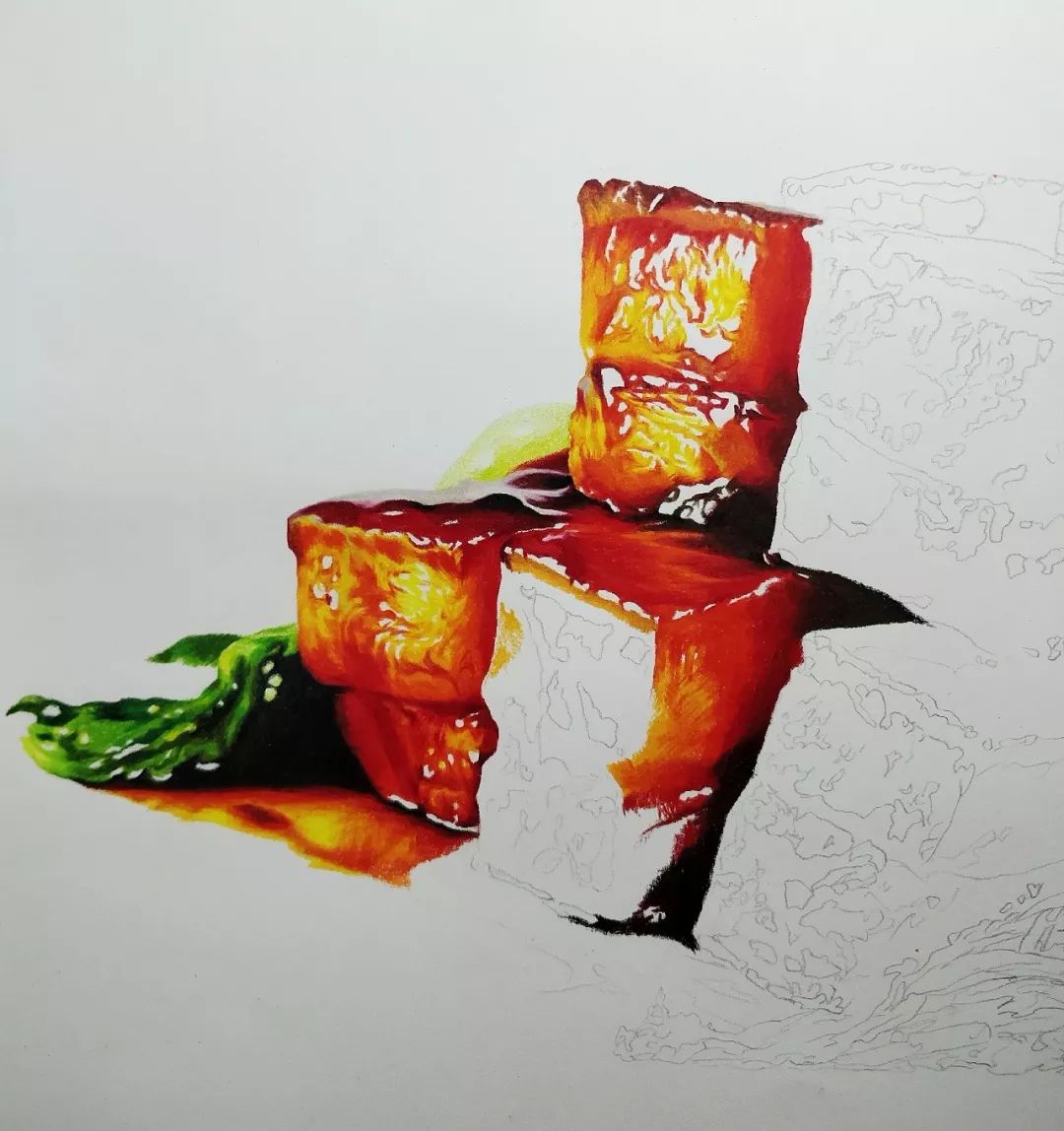 彩铅画美丽的山水画,彩铅画美人蝴蝶