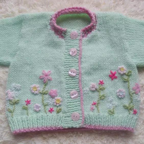 宝宝毛衣绣鱼图案,宝宝毛衣绣花朵图案