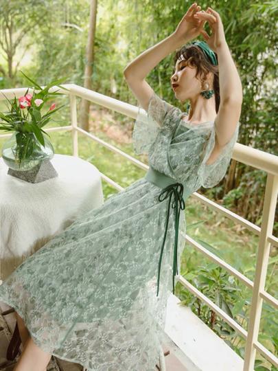气质系带连衣裙,气质系带收腰连衣裙