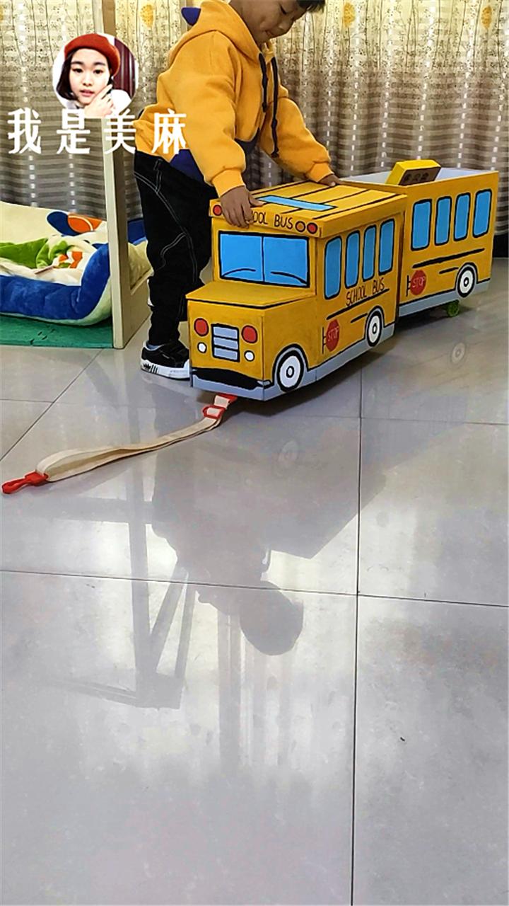 儿童手工制作大全简单小火车,橡皮筋动力纸箱小火车制作