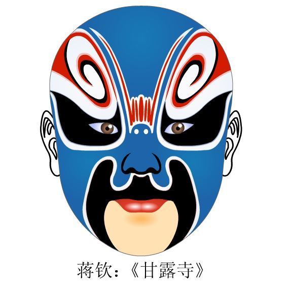 戏曲人物脸谱儿童画,自己创作的戏曲脸谱