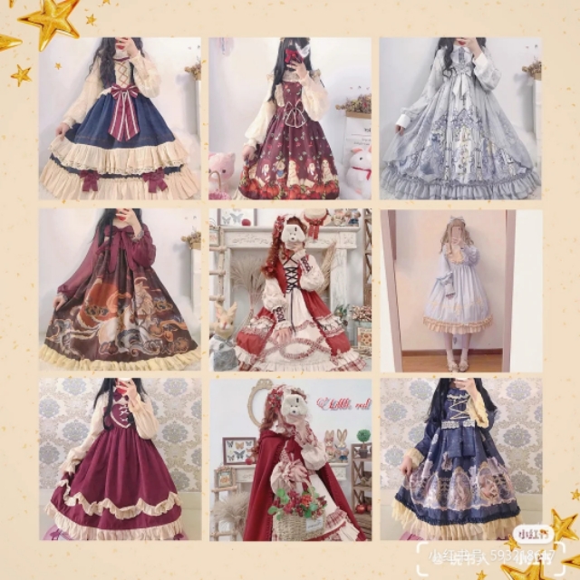 lolita洛丽塔秋冬款,lolita七件套红色
