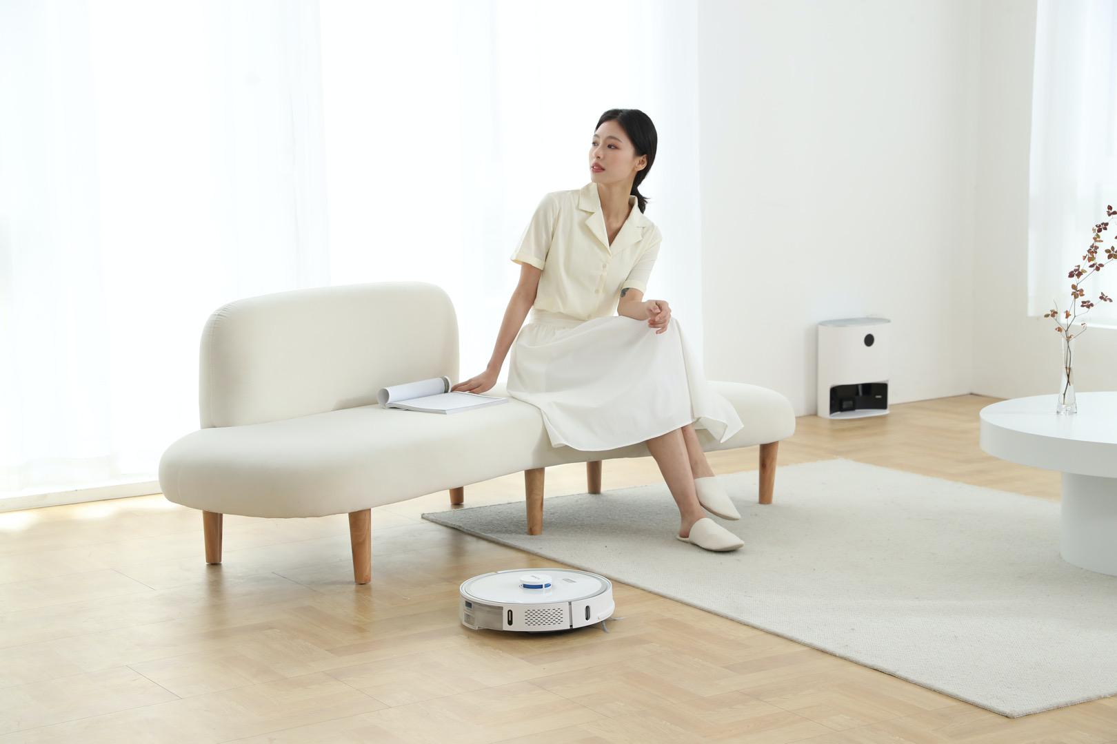 清易智慧集尘扫拖机器人h30plus,清易集尘扫拖机器人h30plus白色