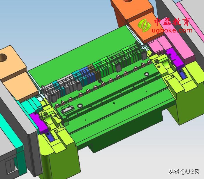 复印机高难度侧抽芯模具图纸*载下**中磊教育