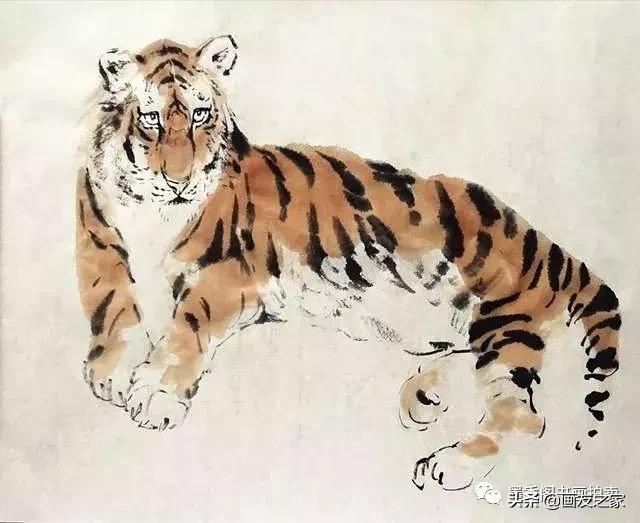 蔡育贤写意老虎的画法,写意老虎画法教学视频