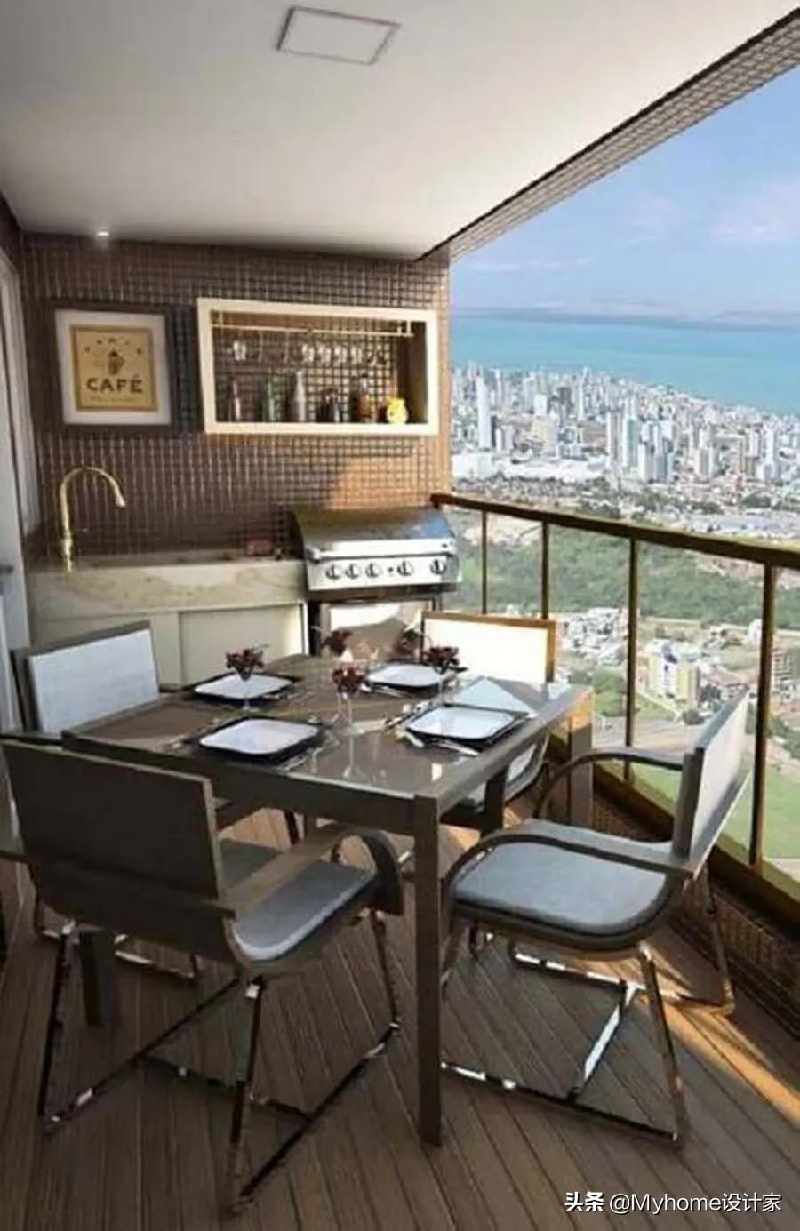 设计师家高颜值阳台极简设计,不靠墙大阳台怎么设计