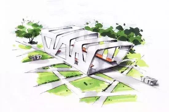 手绘效果图设计详解,干货五幅景观手绘效果图步骤图解