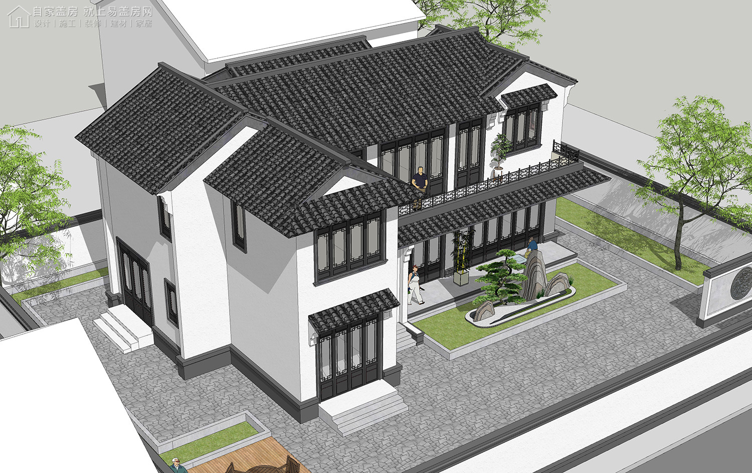 三层新中式别墅全套设计图纸,新中式合院别墅户型图纸